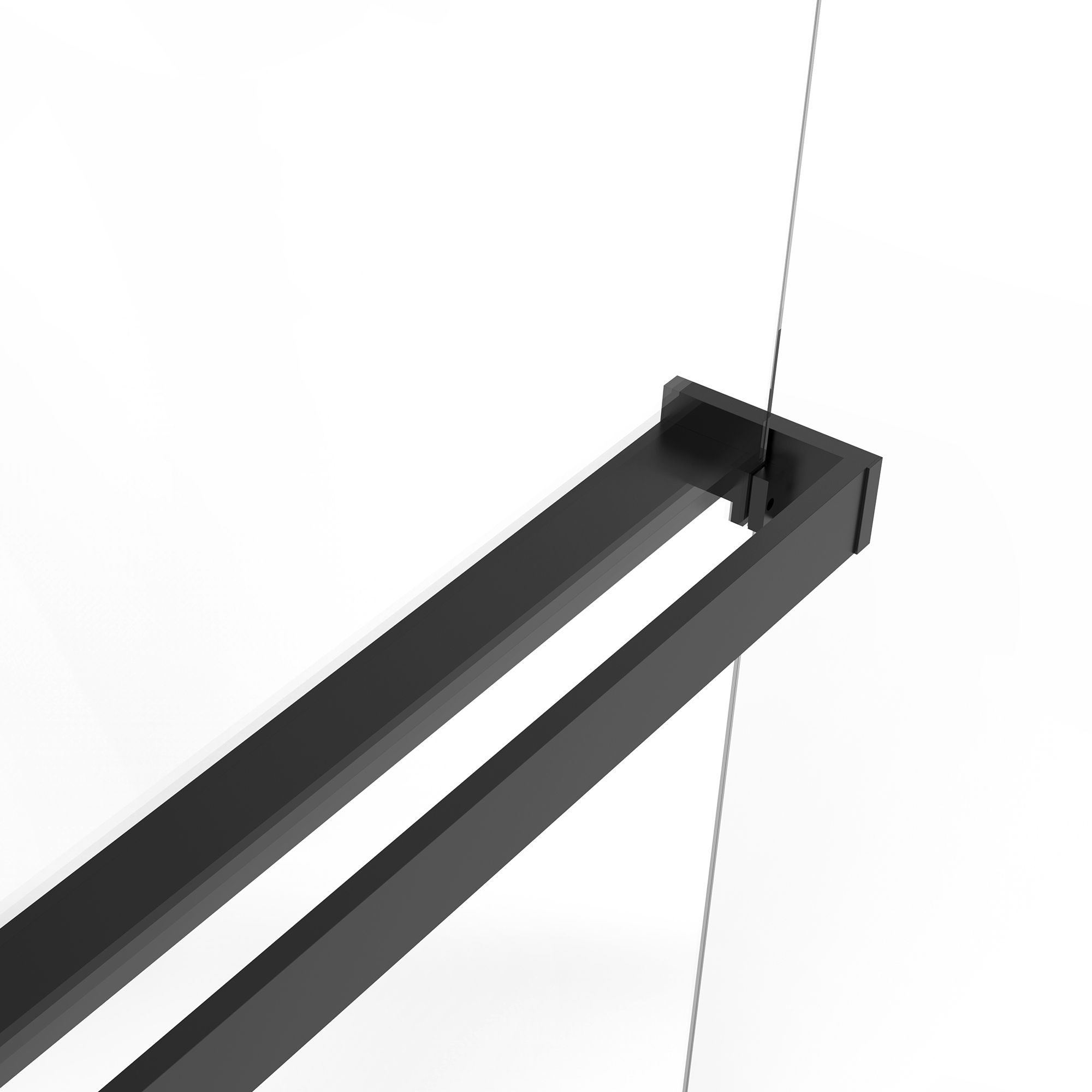 Душевая перегородка Vincea Walk-In VSW-1HR100GSB 100x200 черный матовый, янтарь