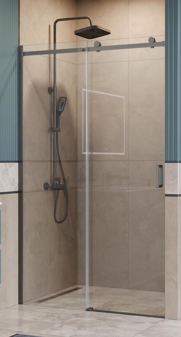 Душевая дверь BelBagno SOFT_CLOSE-2-BF-1-130-C-GM 130x200 прозрачная, оружейная сталь