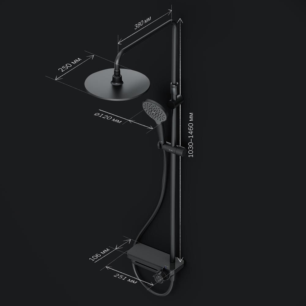 Душевая стойка Am.Pm Like F0780722 черный