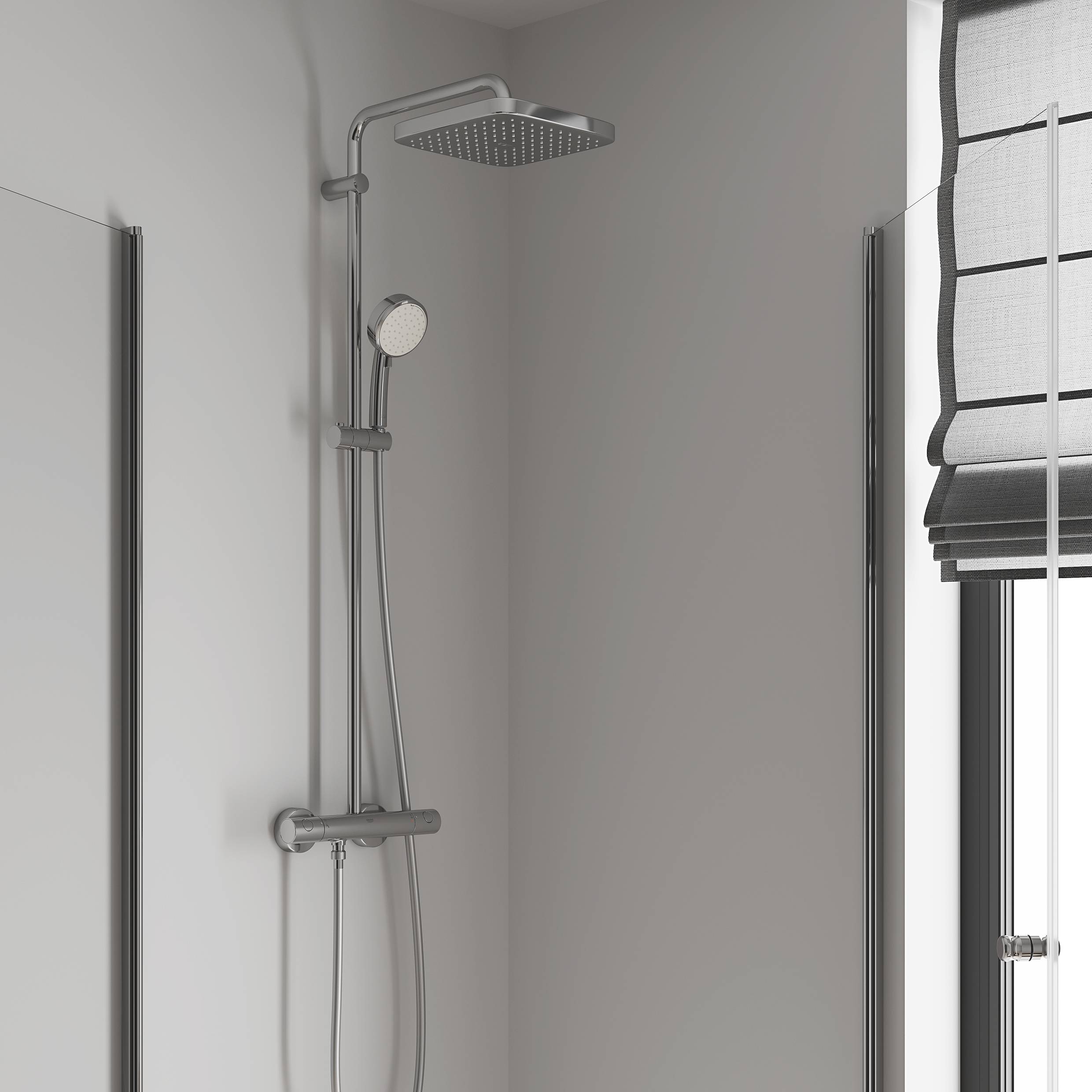 Душевая стойка Grohe Tempesta Cosmopolitan 250 CUBE 26689000 термостат