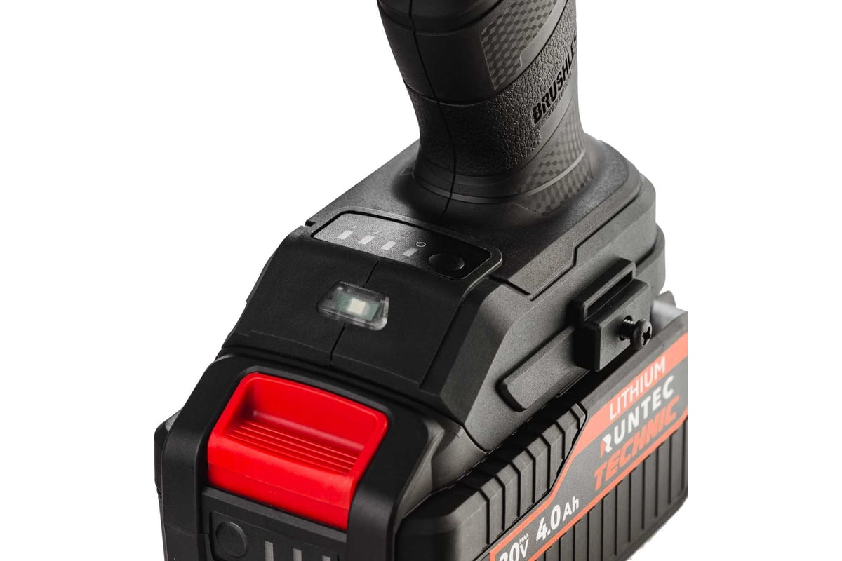 Ударный аккумуляторный гайковерт RUNTEC TECHNIC 1/2, 20 В, 2x4 Ач, 800 Нм RT-IW800T