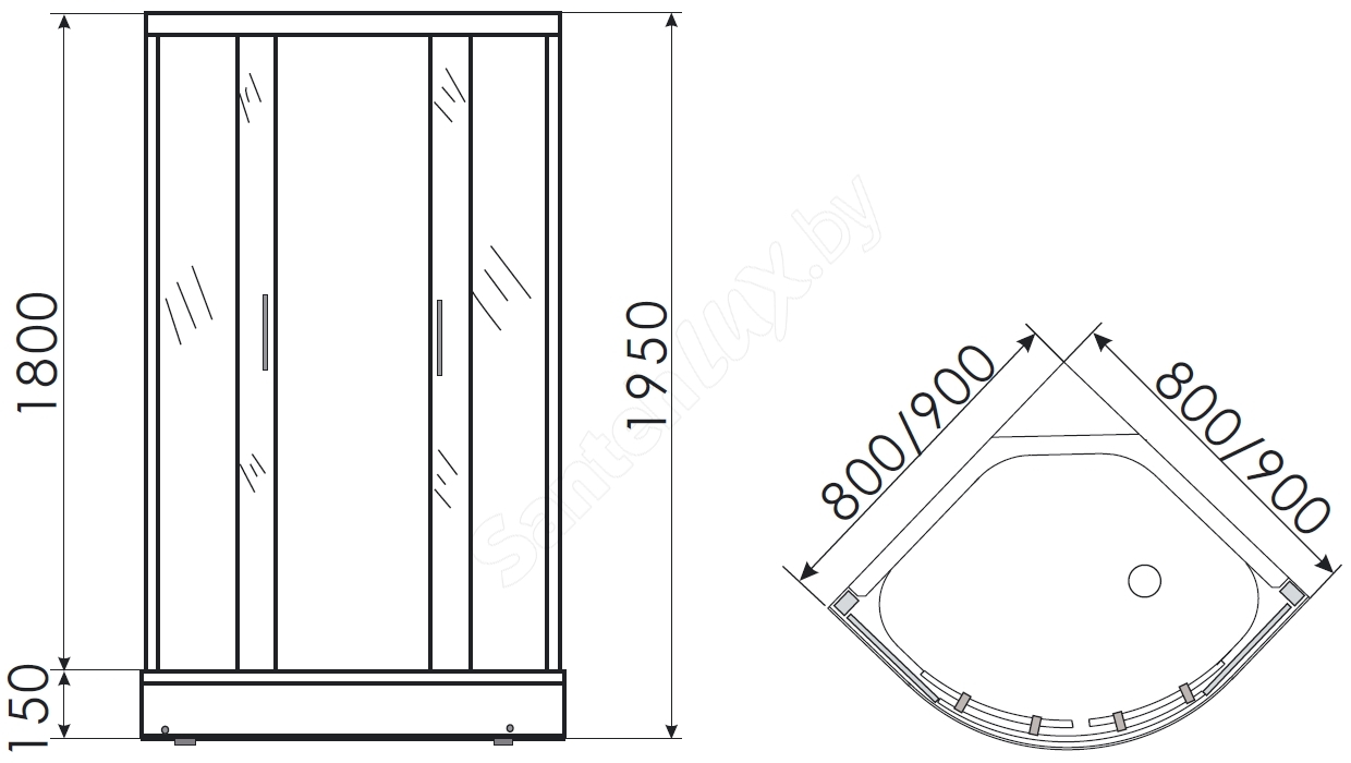 Душевой уголок Erlit Comfort ER0508-C4