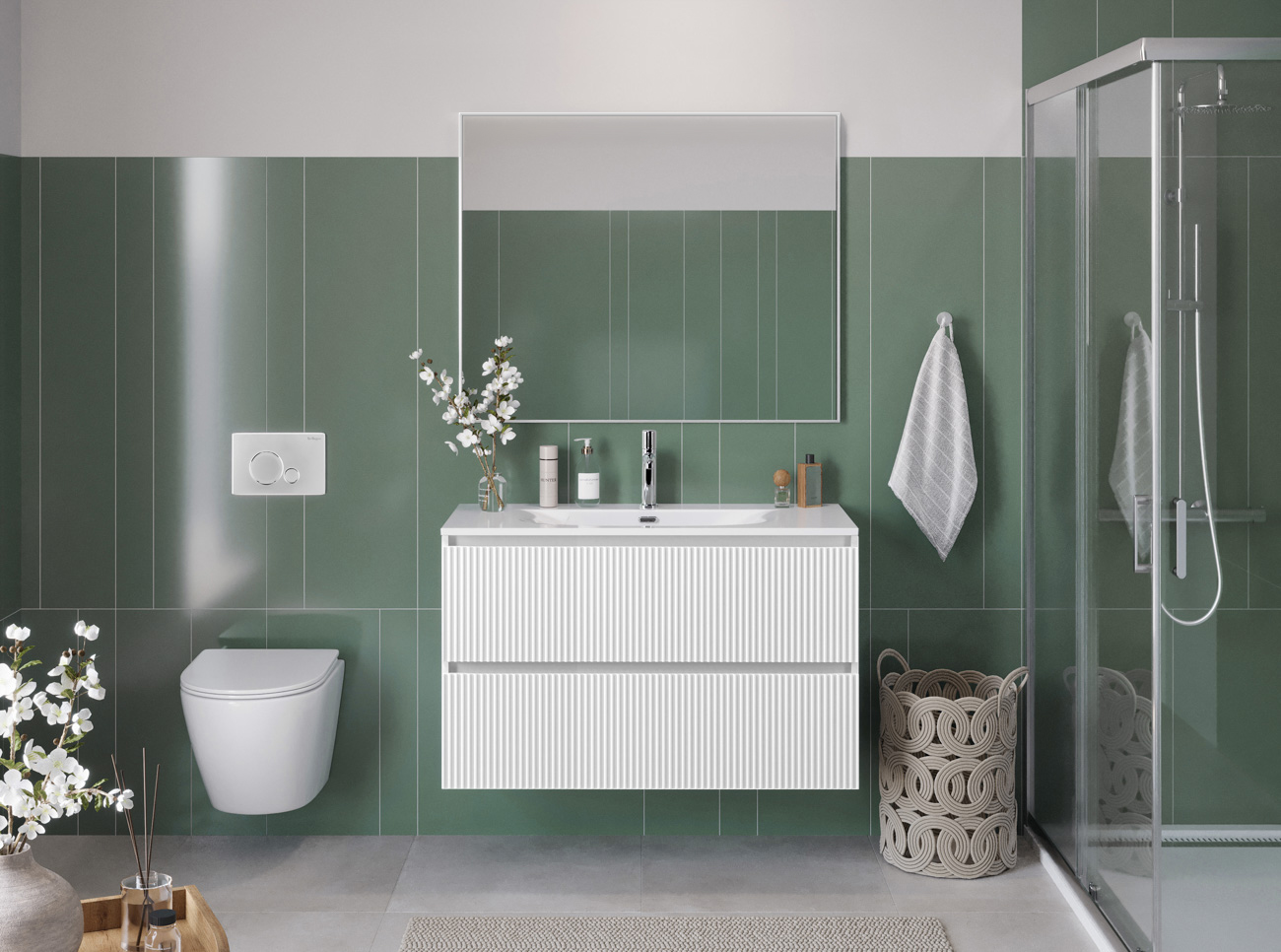 Мебель для ванной BelBagno Uno-Mini 100 см Bianco Opaco