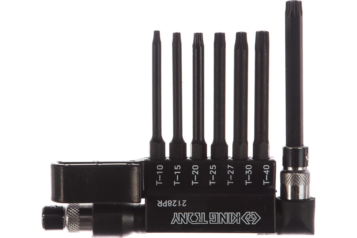 Набор вставок бит с воротком-битодержателем (1/4", TORX, T10-T40, L = 60 мм, 8 предметов) King Tony 2128PR