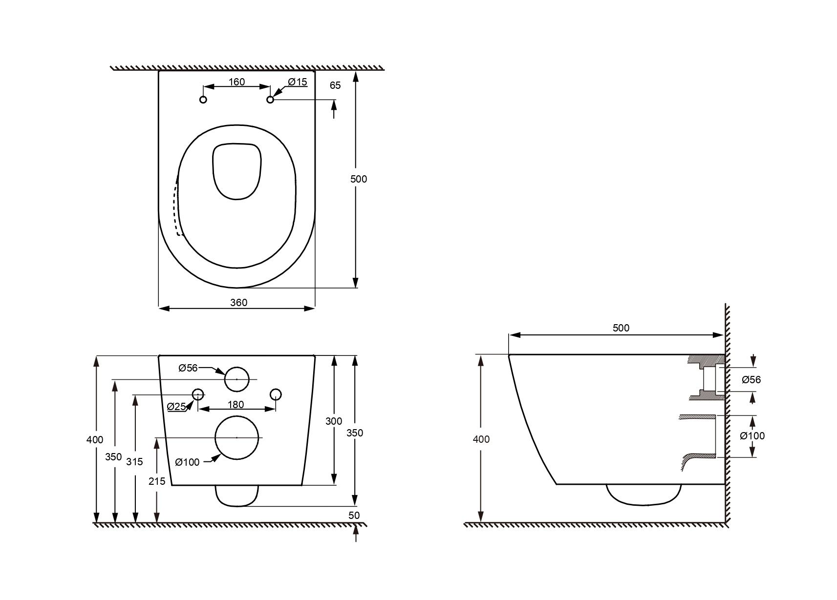 Подвесной унитаз SET Aquatek Либерти-011 4в1, кнопка хром матовый