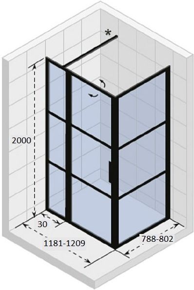 Душевой уголок Riho Grid XL GB203 120x80 черный/прозрачный G004019121