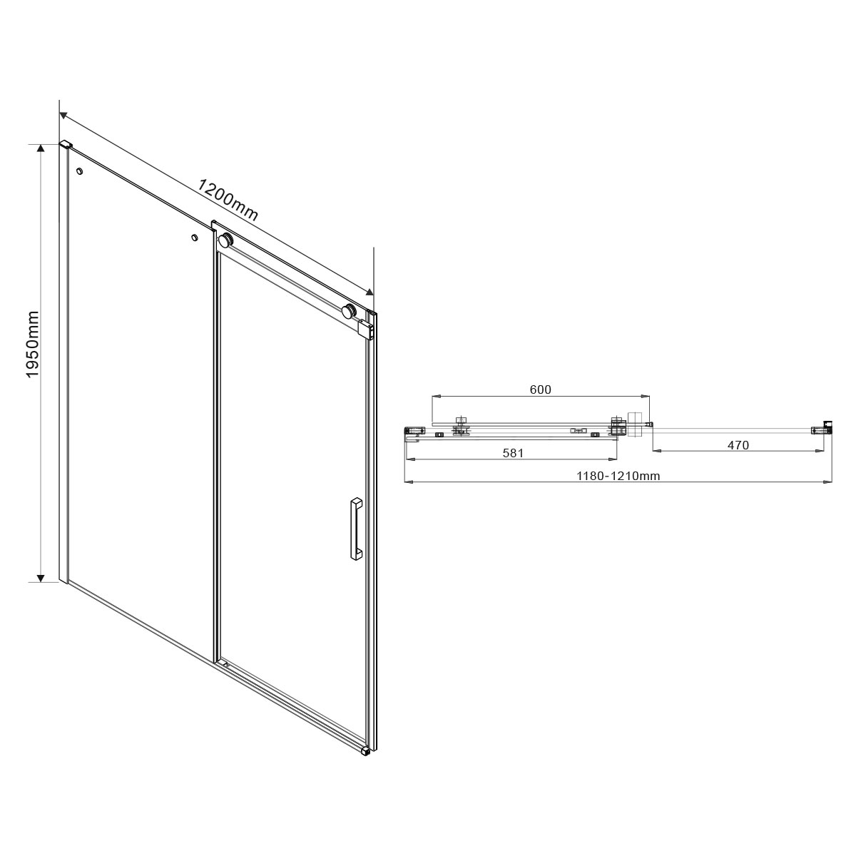 Душевой уголок Vincea Como VSR-1C9012CGB 120x90 черный, тонированное