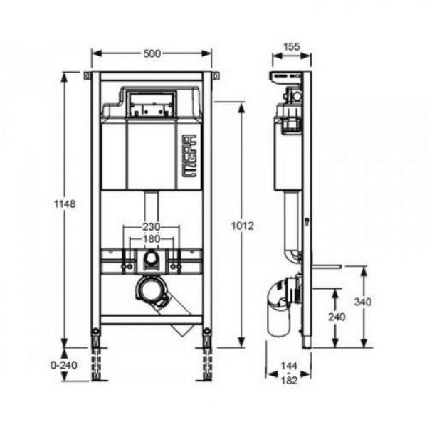 Инсталляция для унитаза MEPA VariVIT A31 514306, с кнопкой