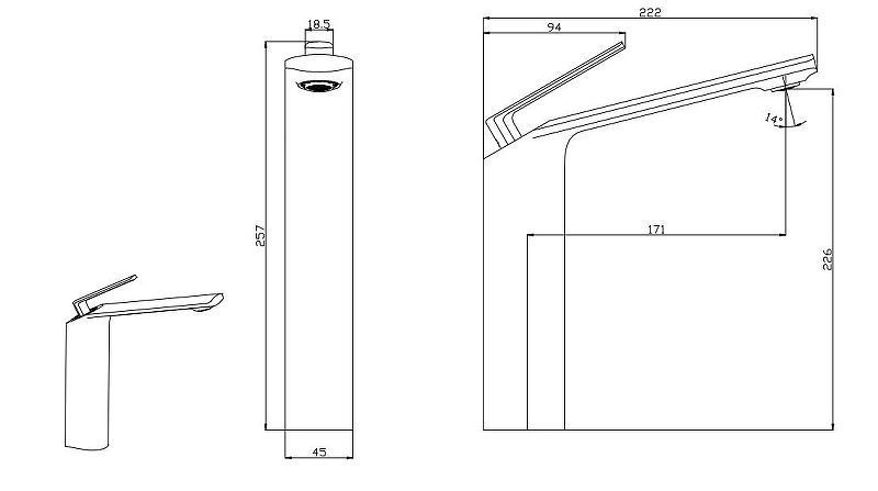 Смеситель для раковины Black&White Gravity GF-7204-С хром
