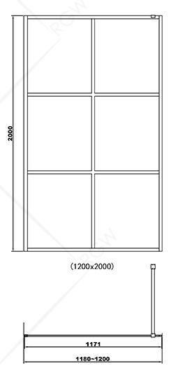 Душевая перегородка RGW Safari WA-11 120x200 черный, прозрачное