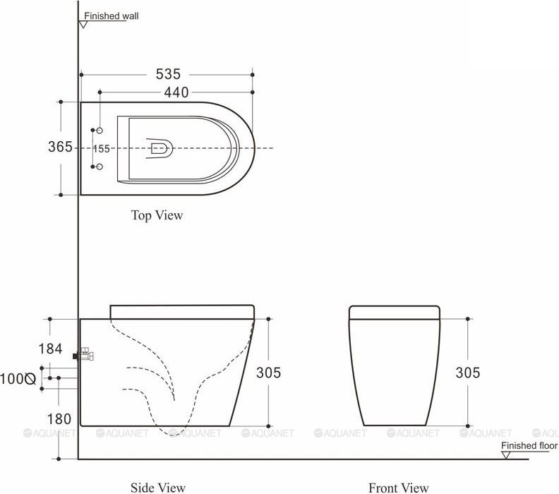 Подвесной унитаз Aquanet Rimless Atago-W BL-104N-WHT