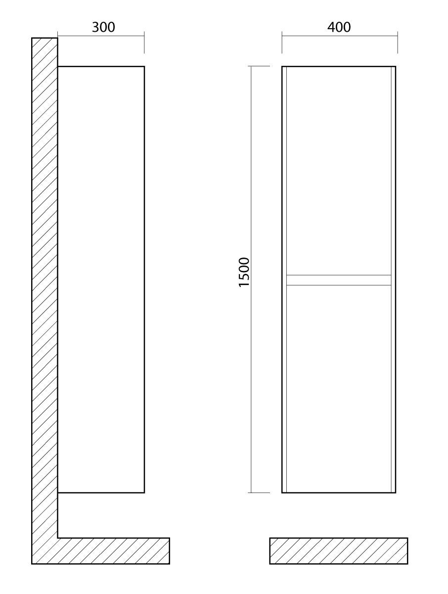 Мебель для ванной Art&Max Family-M 40 см, с дверцей, Hard Coal