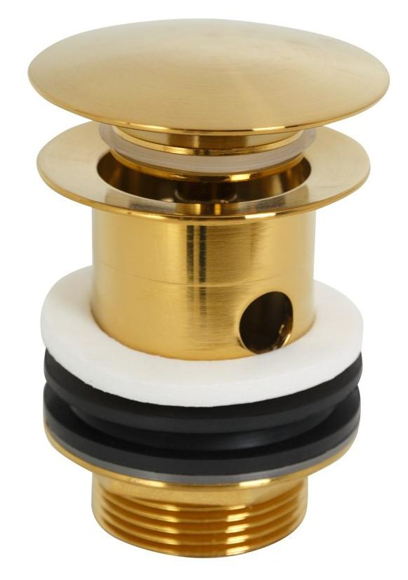 Донный клапан Cezares ECO-SAT-BORO с переливом, брашированное золото