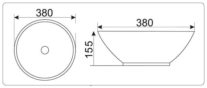 Раковина Ceramalux N 9002 38 см