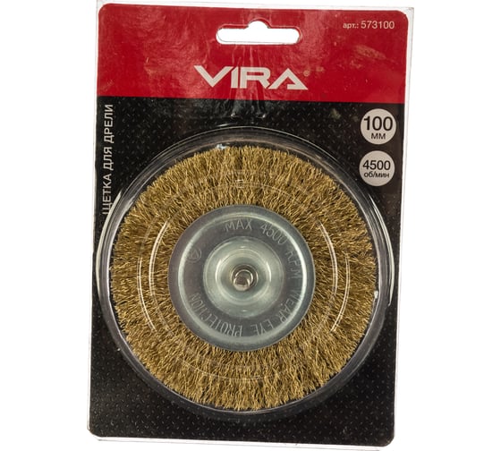 Щетка для дрели плоская, 100 мм VIRA 573100