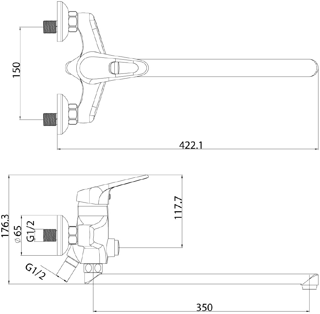 Смеситель универсальный Lemark Luna LM4157C