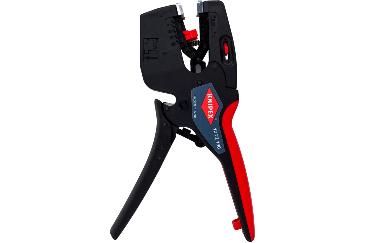 Автоматический стриппер Knipex NexStrip 3-в-1, O 0.03-10 мм AWG 32-8, рез до 10 мм, обжим: квадрат, 0.25-4 мм, 2x2.5 мм, 190 мм KN-1272190