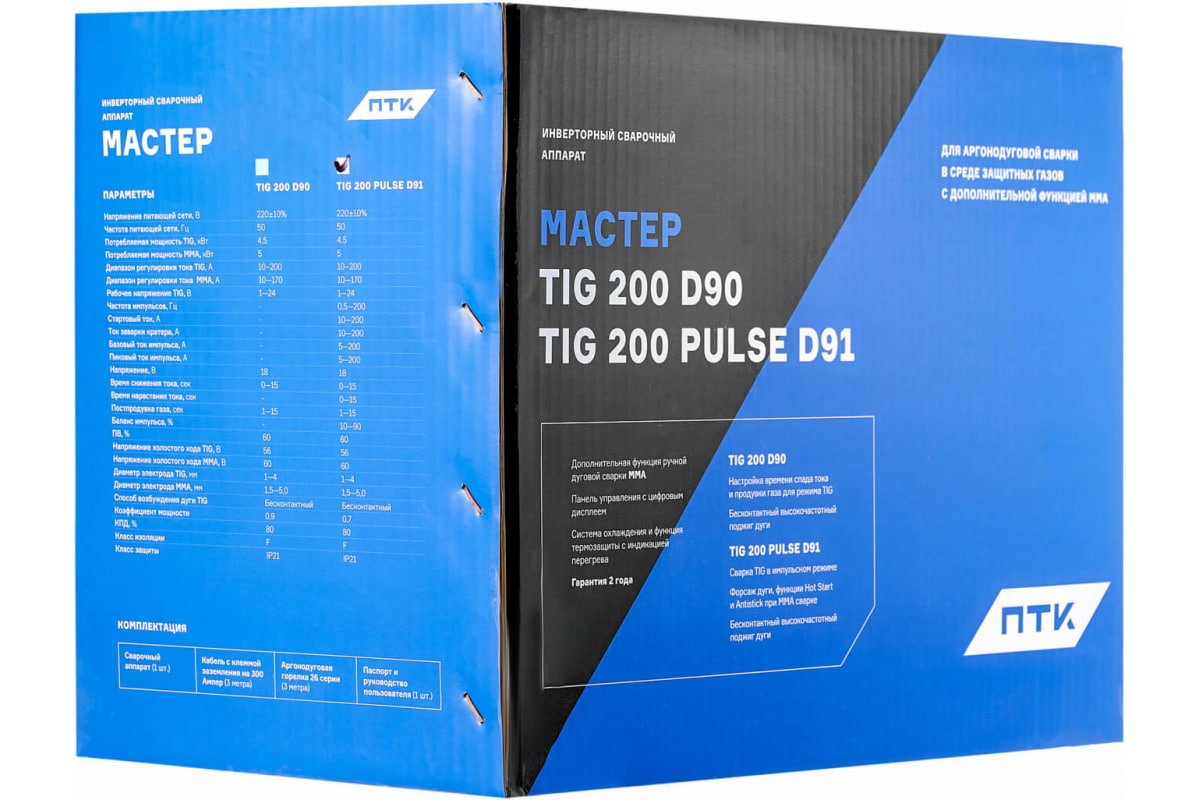 Аппарат аргонодуговой сварки ПТК МАСТЕР TIG 200 PULSE D91 00000029268