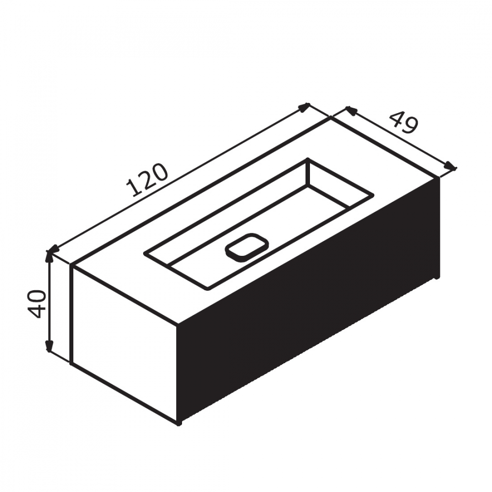 Тумба с раковиной Orka Cube 120 см, антрацит матовый 3000381