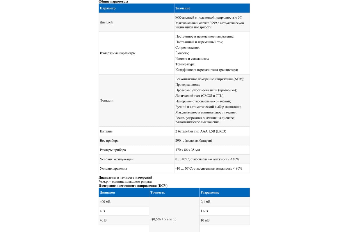 Цифровой мультиметр Мегеон 12788 к0000016142