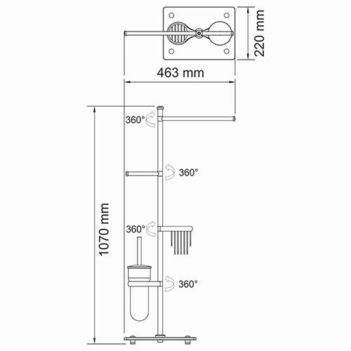 Стойка напольная WasserKRAFT K-1248 глянцевый хром