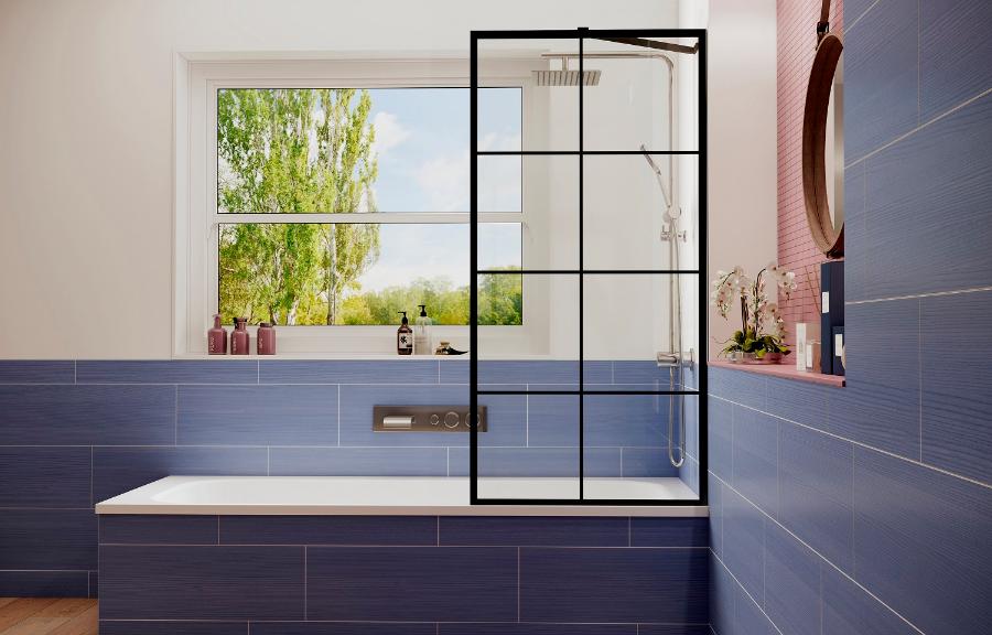 Шторка для ванны Ambassador Bath Screens 16041209 80x140 черный, прозрачный