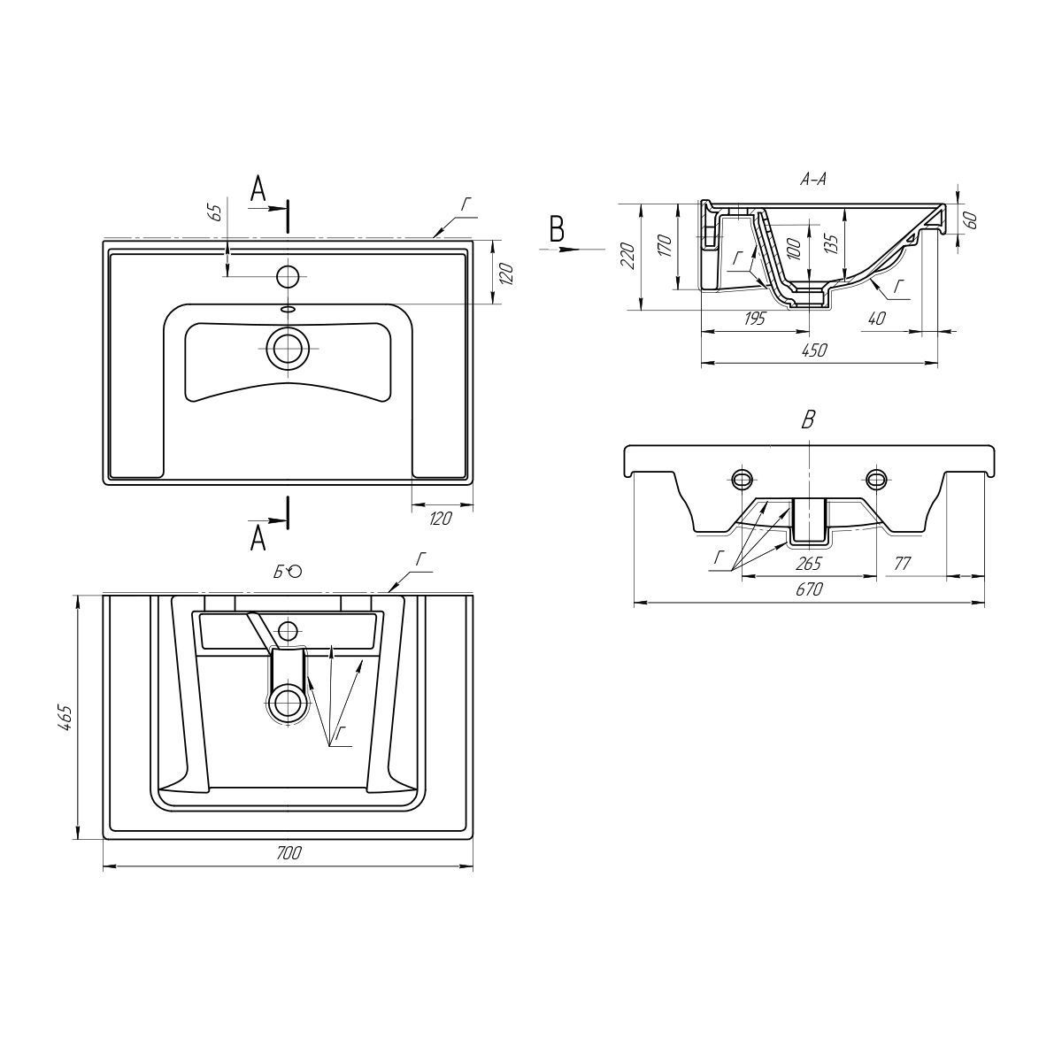 Мебель для ванной Art&Max Techno 70 см дуб бомонд лофт