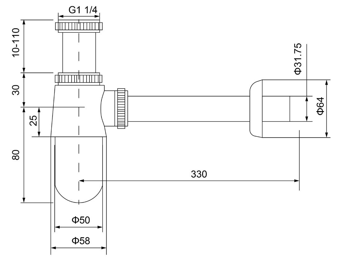 Сифон для раковины Timo 960/03L черный