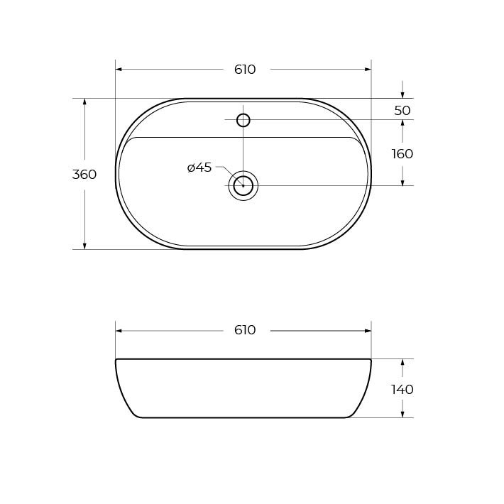 Раковина BelBagno BB1346 61 см