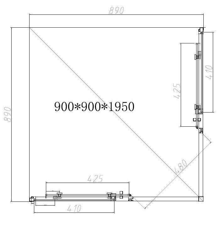 Душевой уголок Vincea Slim-N VSS-4SN900CL 90x90 хром, стекло прозрачное