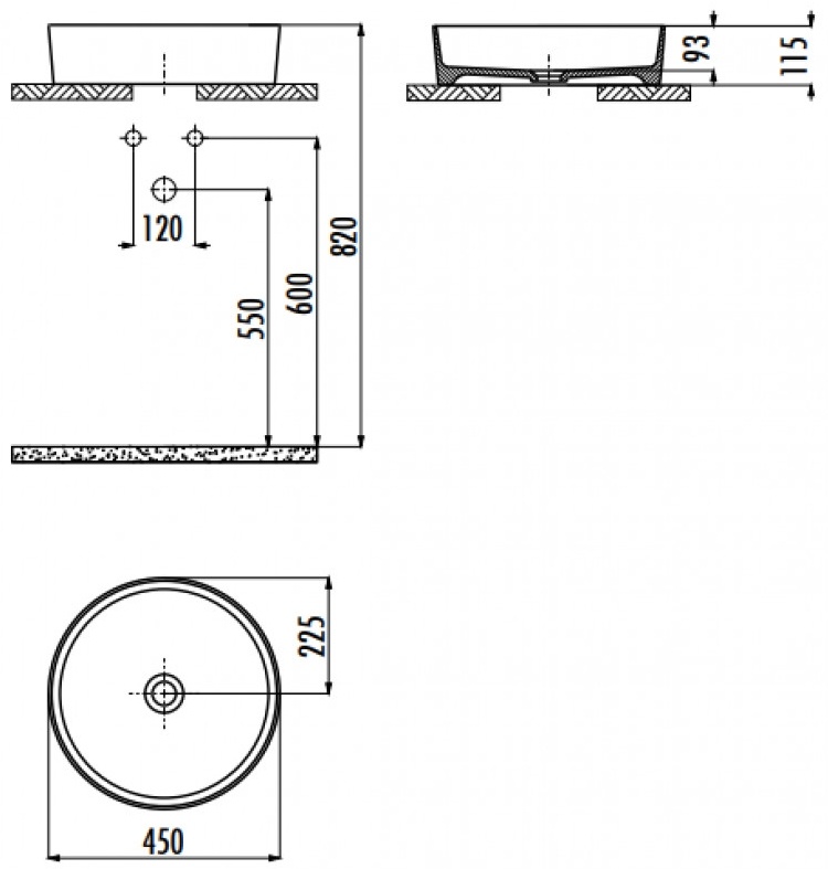 Раковина Creavit Loop LP145-00CM00E-0000 45 см капучино матовый