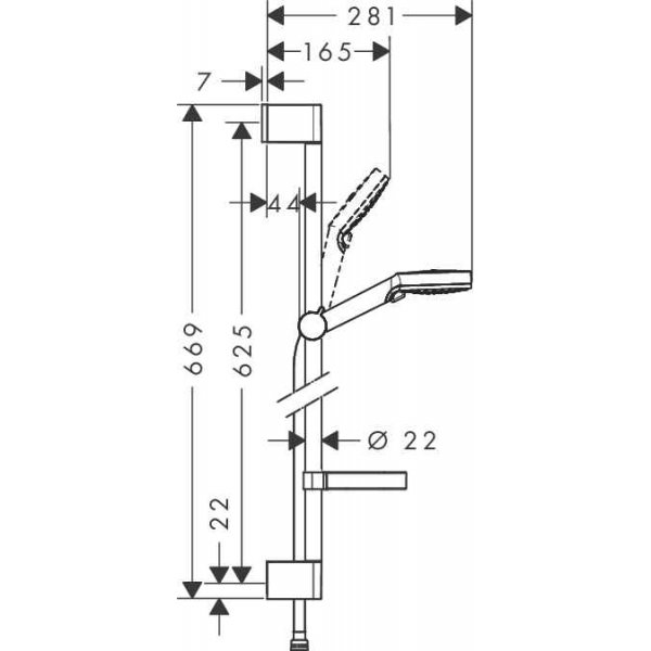 Душевой гарнитур Hansgrohe Crometta Vario 26553400 хром/белый