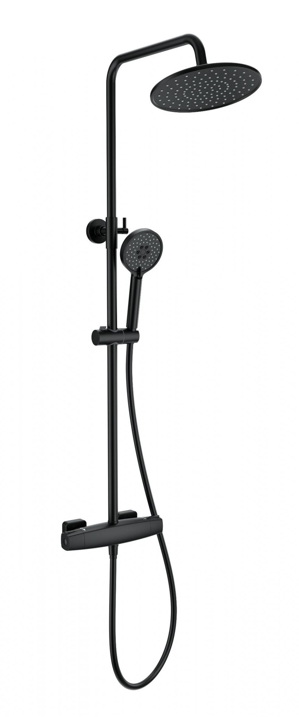 Душевая стойка Wonzon&Woghand Neo WW-B3035-A-MB термостат, черный матовый