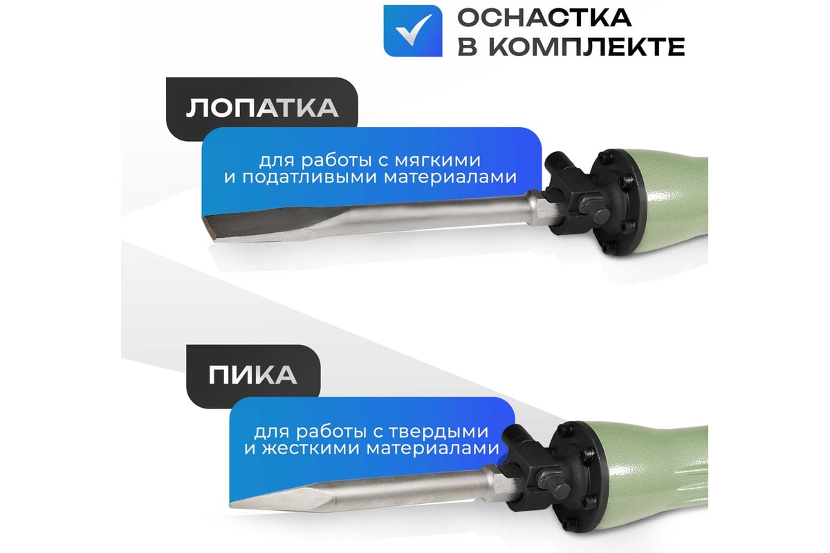Бетонолом / отбойный молоток электрический для долбления Electrolite ОМ-65/65 EL 2200 Вт, 65 Дж, металлический корпус, пика и лопатка в комплекте, кейс 2479