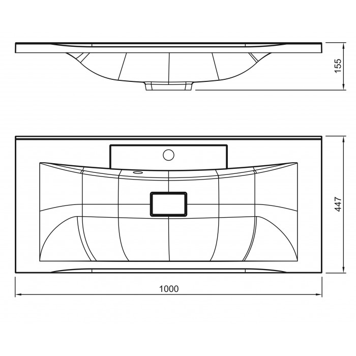 Раковина BelBagno Marino 100 BB1000/445-LV-MR-PR