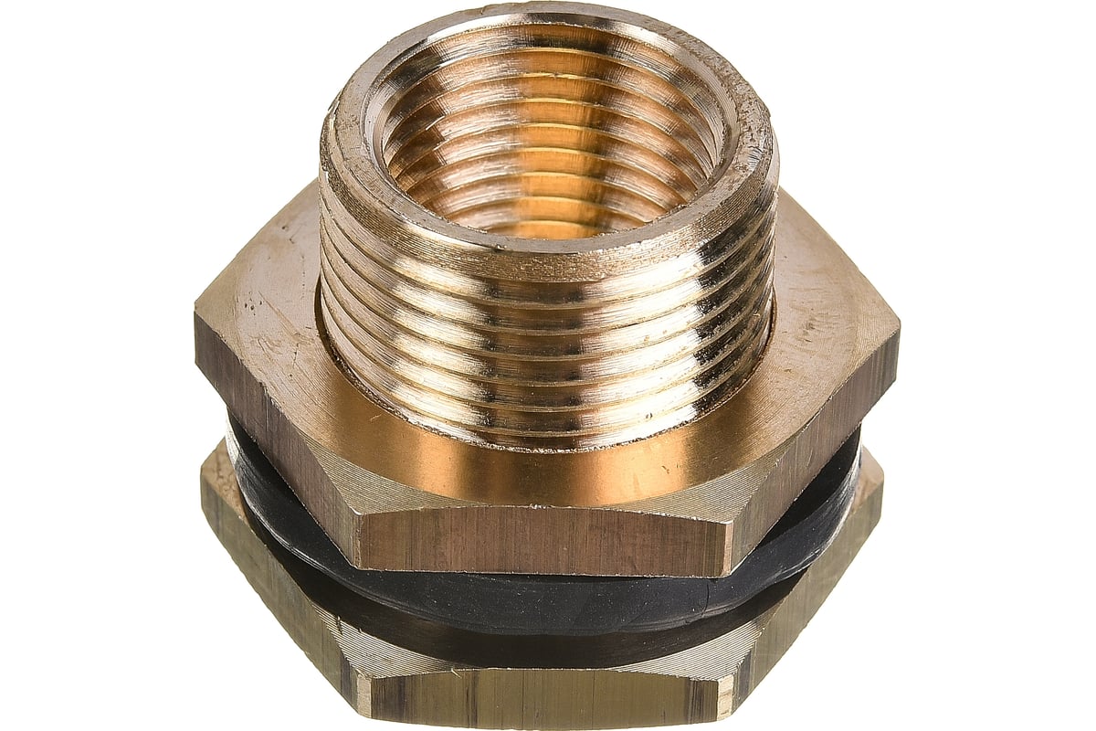 Штуцер для врезки в бочку 1/2" ВР х 3/4" НР + уплотнитель, 2 шт HG 1649809