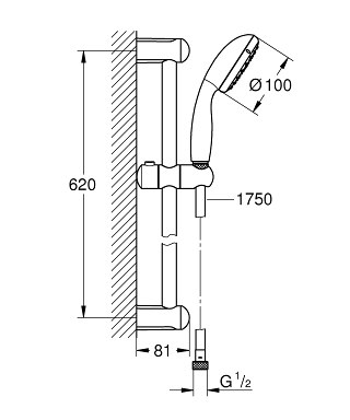 Душевой гарнитур Grohe New Tempesta 100 27853001