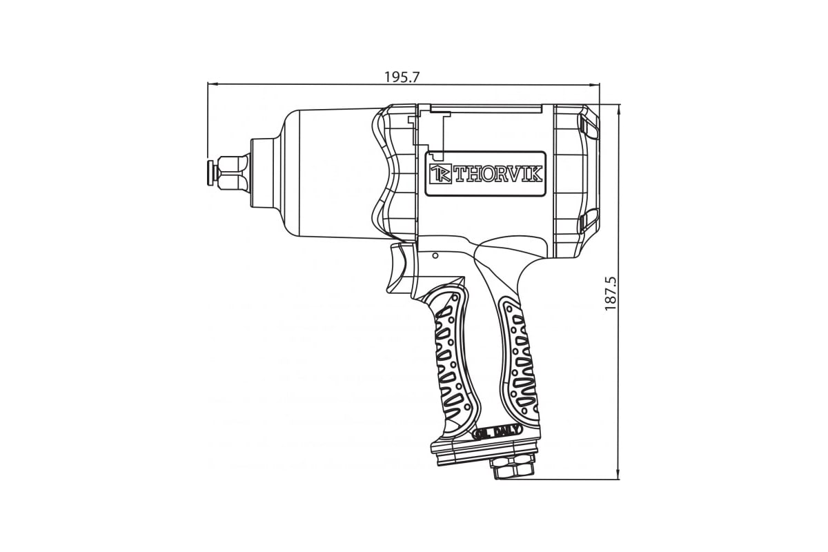 Пневматический ударный гайковерт Thorvik AIW1268 1/2"DR 52198