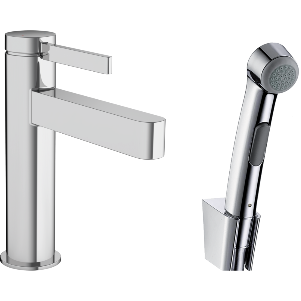 Смеситель для раковины Hansgrohe Finoris 110 76210000 гигиенический душ, донный клапан, хром