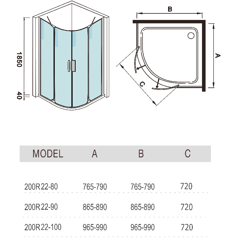 Душевой уголок WeltWasser WW200 R22 100x100 хром, прозрачное