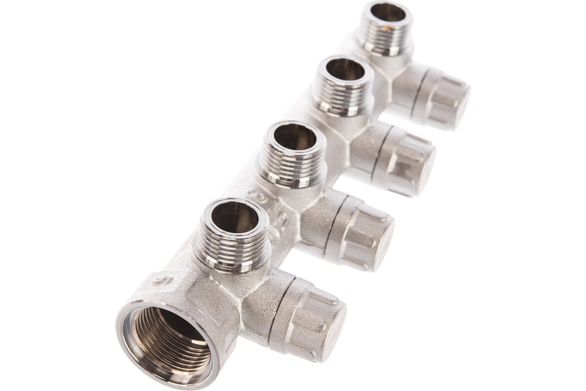 Запорный коллектор с 4 отводами FAR 3/4" 1/2" НР, плоск.присоед. FK 3873 3412TP