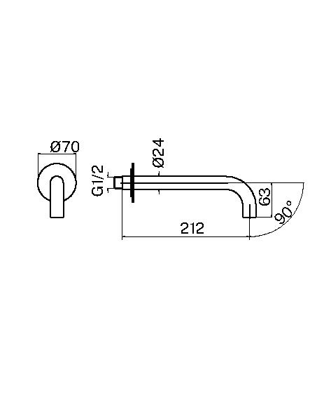 Излив для ванны Plumberia IXO SPT0060OB золото брашированное