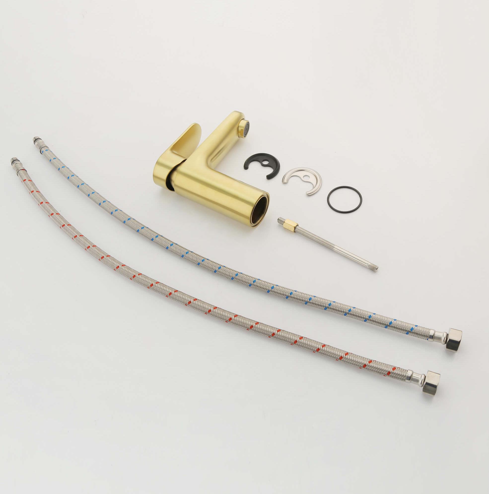 Смеситель для раковины Aquatek Ника AQ1810BG шлифованное золото