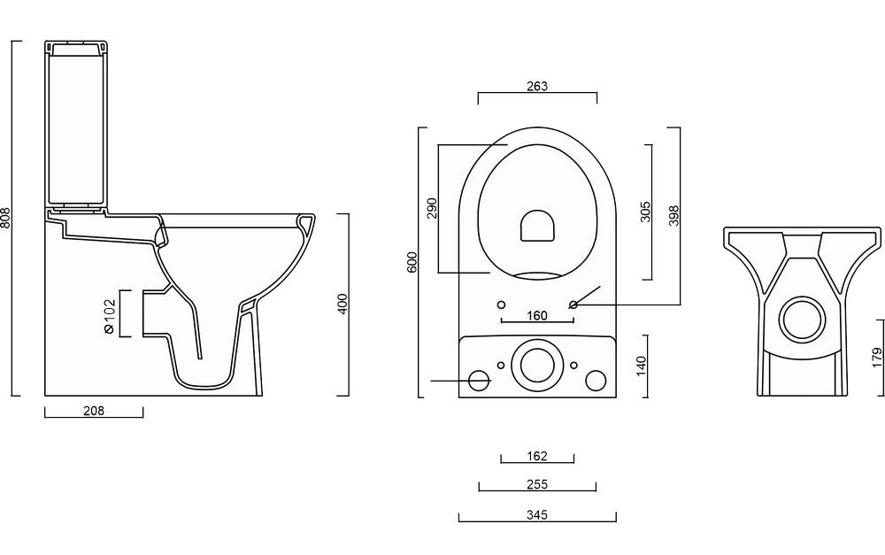 Унитаз-компакт Gural Vit Tria Slim TR24KLZ01-SL&TR02RZV01 с микролифтом