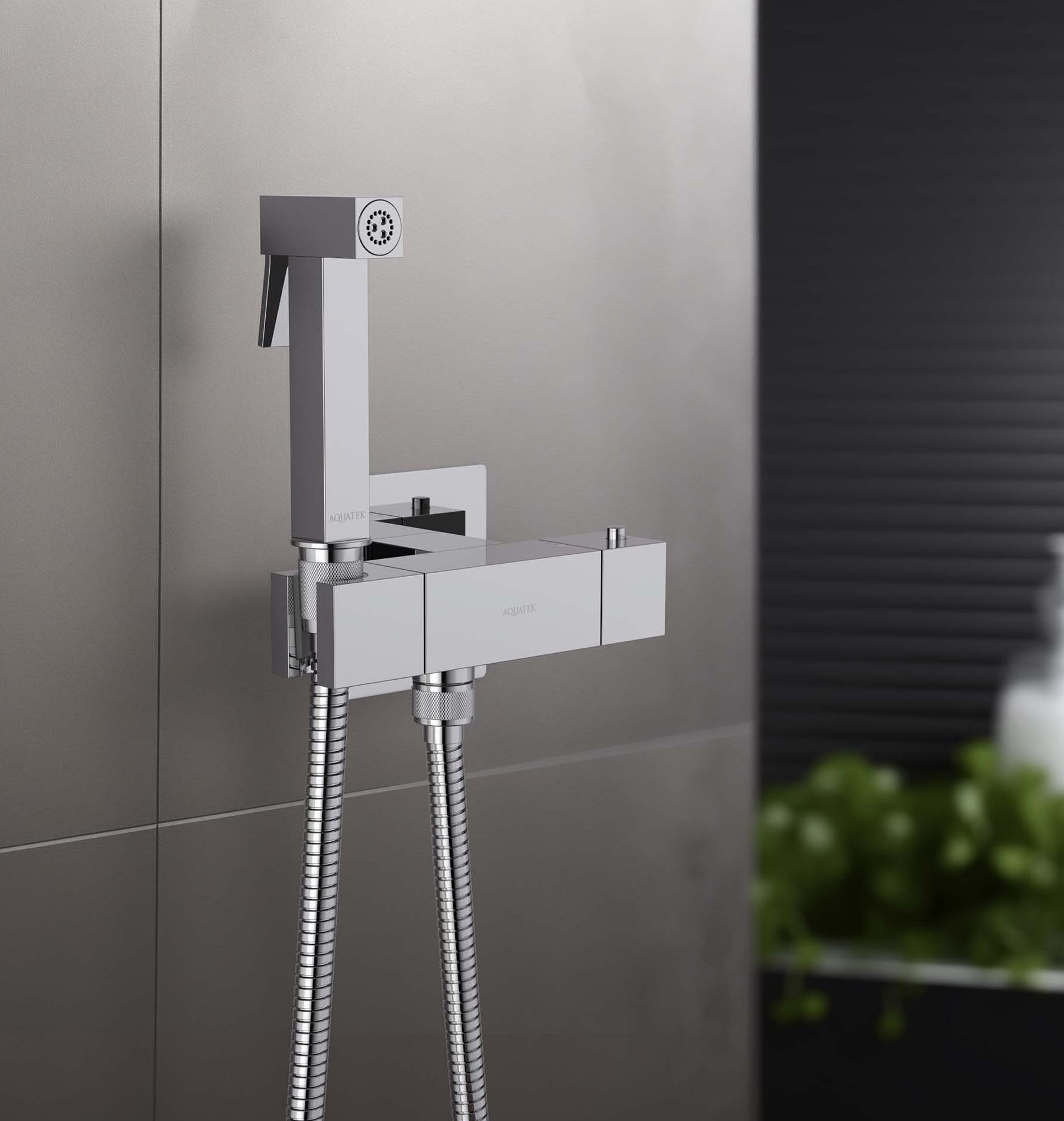 Смеситель Aquatek Либра AQ1028CR с гигиеническим душем, хром