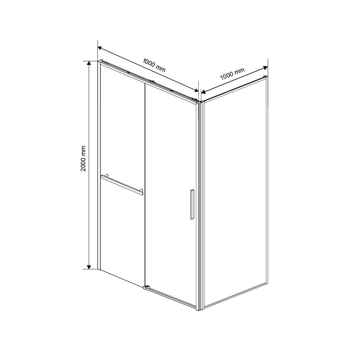 Душевой уголок Vincea Слим Софт (Slim Soft) VSR-1SS1010CLGM 100x100 вороненая сталь, стекло прозрачное