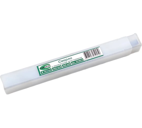Сверло по металлу к/х 10х87х168 мм, КМ1, HSS-Co5, DIN 345 TORNERI Т018312