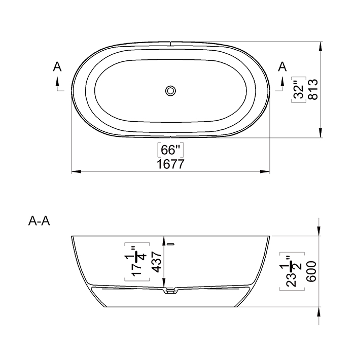 Акриловая ванна TW collection TWCB2102INTBO 167x81 белый матовый