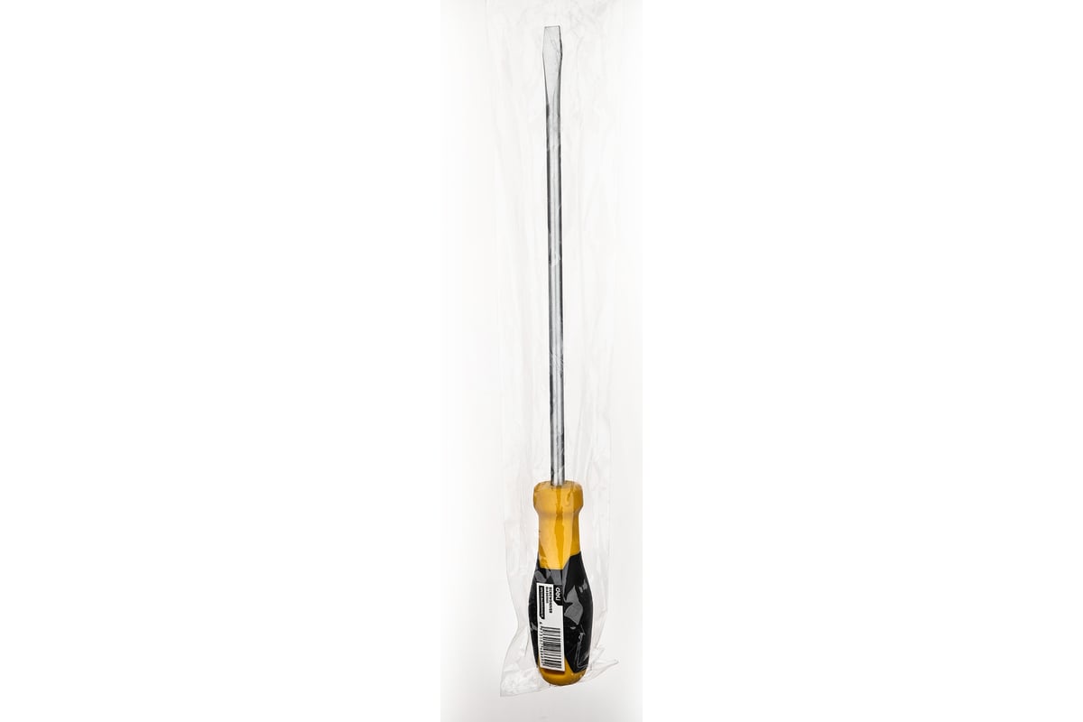 Шлицевая отвертка Deli SL8х200мм DL6382501 Cr-V, магнит, TPR+PP ручка 98358