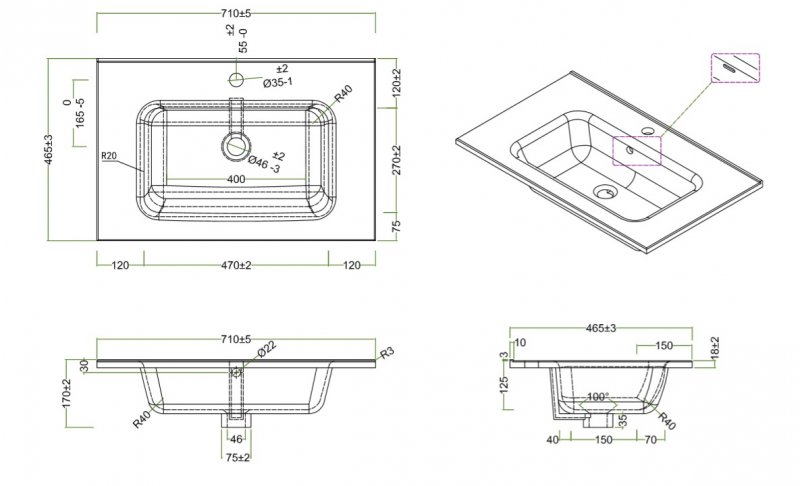 Тумба с раковиной BelBagno Kraft 70 см